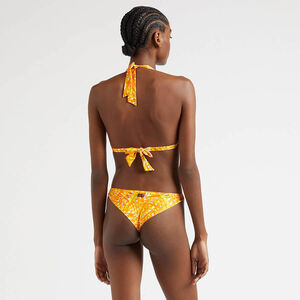 Bikini top and low-rise swimsuit bottom for women 